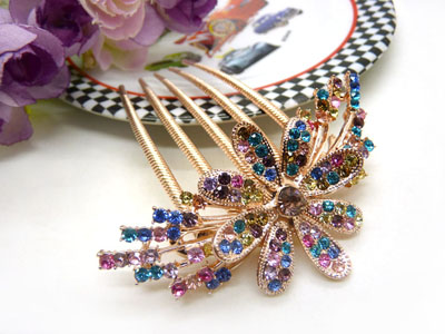 镶钻水钻盘发插梳发梳发插发簪插梳盘发发饰-22号-12号	