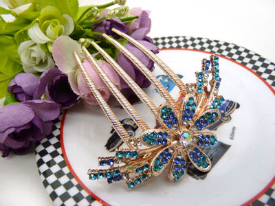 镶钻水钻盘发插梳发梳发插发簪插梳盘发发饰-22号-12号	