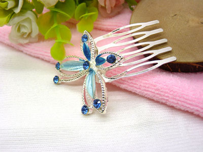 进口水钻发梳头饰品韩版发卡发插