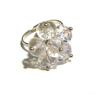 韩版夜店饰品 水晶多色戒指