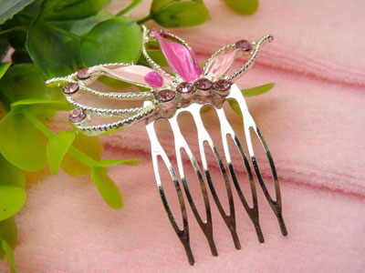 进口水钻发梳头饰品韩版发卡发插