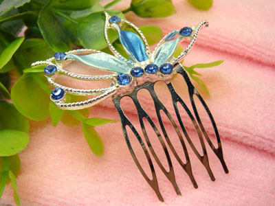 进口水钻发梳头饰品韩版发卡发插