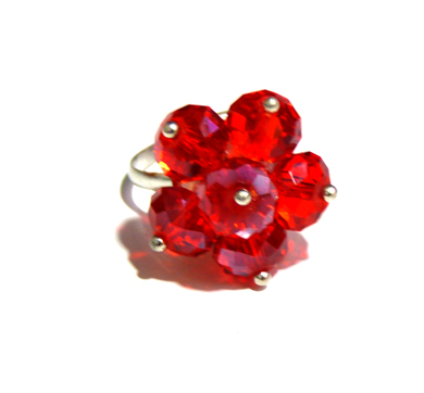 韩版夜店饰品 水晶多色戒指	