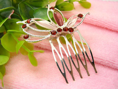 进口水钻发梳头饰品韩版发卡发插