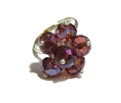 韩版夜店饰品 水晶多色戒指	