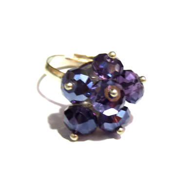 韩版夜店饰品 水晶多色戒指