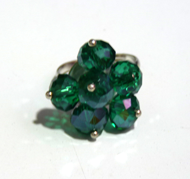 韩版夜店饰品 水晶多色戒指	