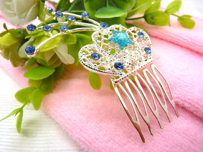 进口水钻发梳头饰品韩版发卡发插