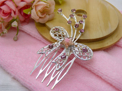 进口水钻发梳头饰品韩版发卡发插