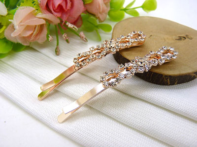 时尚对夹边夹 水钻发卡 简约头饰发饰女	