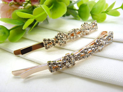  时尚对夹边夹 水钻发卡 简约头饰发饰女	