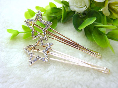 幸运四叶花朵边夹 进口水钻一字夹刘留海夹发饰BB夹发夹	