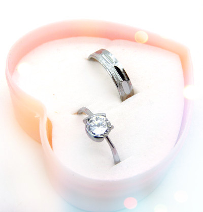 对戒 简单爱情简约时尚韩版男女士潮人指环 礼品盒装	