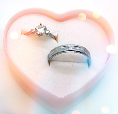 对戒 简单爱情简约时尚韩版男女士潮人指环 礼品盒装