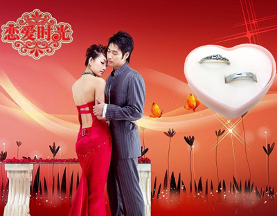 韩版对戒 男女戒指 潮流情侣戒指 钛钢食指创意戒指