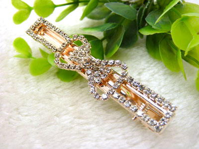 韩版水钻刘海夹蝴蝶结对夹头饰批发鸭嘴夹发饰边夹 发卡	