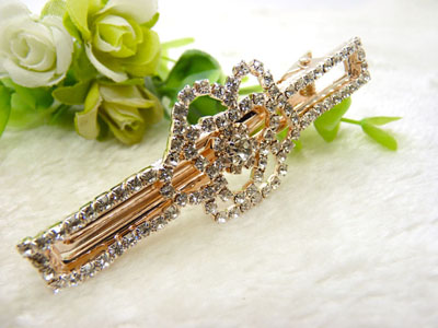 韩版水钻刘海夹蝴蝶结对夹头饰批发鸭嘴夹发饰边夹 发卡