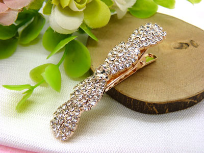 新款满水钻顶夹头饰发饰 珍珠闪钻发夹边夹 鸭嘴夹对夹