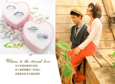 韩国情侣款韩版潮人女男士银色钛钢戒指 生日礼物盒装 潮流指环