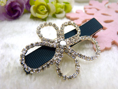 韩版水钻发夹蝴蝶结鸭嘴夹抓夹刘海一字夹顶夹边夹对夹流行美发饰	