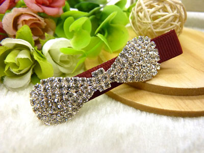 韩版水钻发夹蝴蝶结鸭嘴夹抓夹刘海一字夹顶夹边夹对夹流行美发饰	