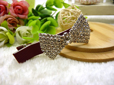 水钻发夹蝴蝶结鸭嘴夹抓夹刘海一字夹顶夹边夹对夹   韩国正品