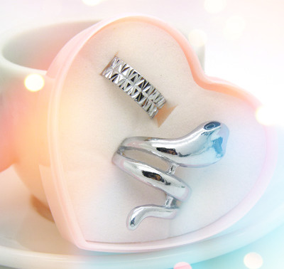 韩版蛇形戒指韩版潮人男士情侣对戒 个性时尚指环