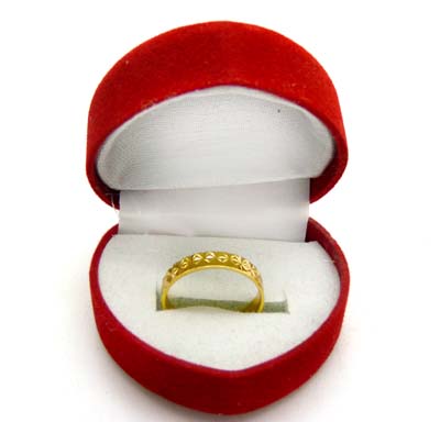 永久保色礼品盒装A仿黄金戒指千足金 男女款24K镀金戒子时尚指环（7）	