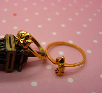 韩版姐妹永久保色黄金戒指 满天星戒指 复古骨感指环