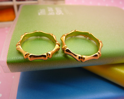 韩版姐妹永久保色黄金戒指 满天星戒指 复古骨感指环	