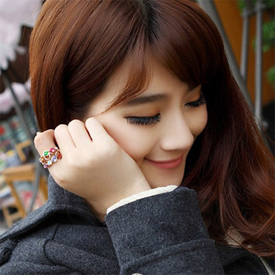 电镀玫瑰金 几何元素春夏款戒指 镶钻 女 韩版赠送3个精美戒指盒