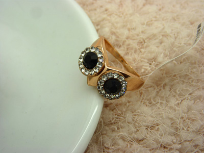 电镀玫瑰金 几何元素春夏款戒指 镶钻 女 韩版赠送3个精美戒指盒	