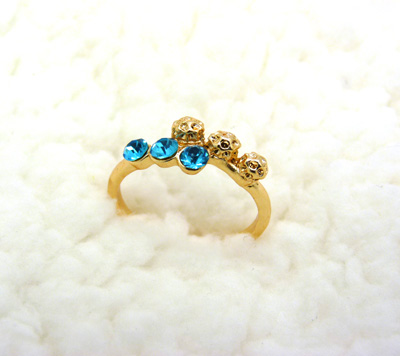 保色镀玫瑰金戒指 女 潮人指环宝石镶钻时尚戒 装饰品戒指