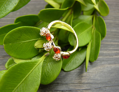 保色镀玫瑰金戒指 女潮人指环宝石镶钻时尚戒 装饰品戒指