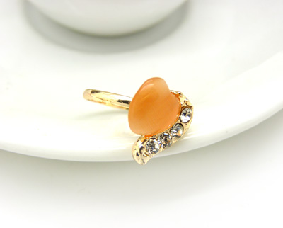 保色镀玫瑰金戒指 女 潮人指环宝石镶钻时尚戒 装饰品戒指	