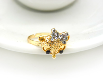 保色镀玫瑰金戒指 女 潮人指环宝石镶钻时尚戒 装饰品戒指