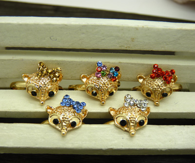 保色镀玫瑰金戒指 女潮人指环宝石镶钻时尚戒 装饰品戒指	