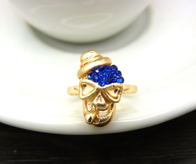 保色镀玫瑰金戒指 女潮人指环宝石镶钻时尚戒 装饰品戒指	