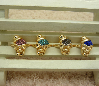 保色镀玫瑰金戒指 女 潮人指环宝石镶钻时尚戒 装饰品戒指	