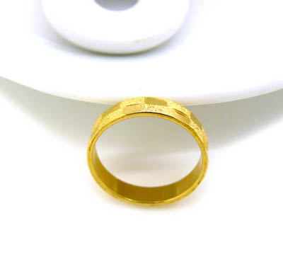 永久保色黄金戒指 情侣对戒 男士女款9金戒指 -潮流戒子黄金盒装7号	