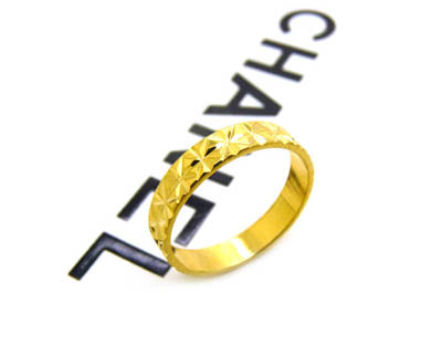 永久保色黄金戒指 情侣对戒 男士女款9金戒指 -潮流戒子黄金盒装7号