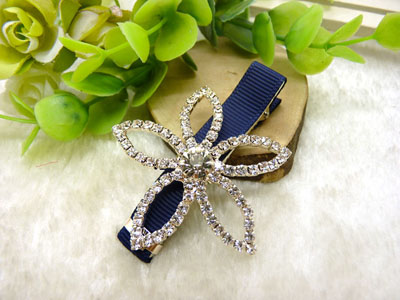 韩版水钻发夹蝴蝶结鸭嘴夹抓夹刘海一字夹顶夹