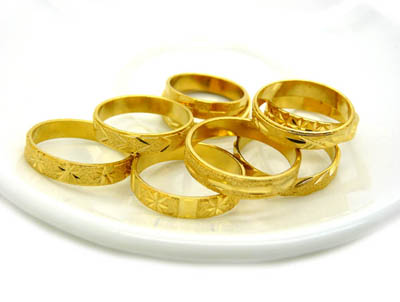 永久保色黄金戒指 情侣对戒 男士女款9金戒指 -潮流戒子黄金盒装7号