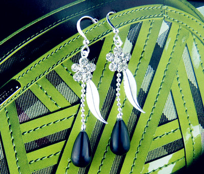 日韩饰品/水钻合金/保色耳饰	