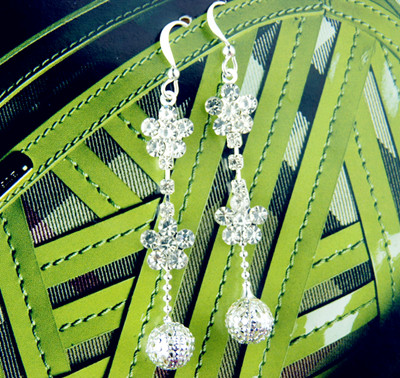 日韩饰品/水钻合金/保色耳饰