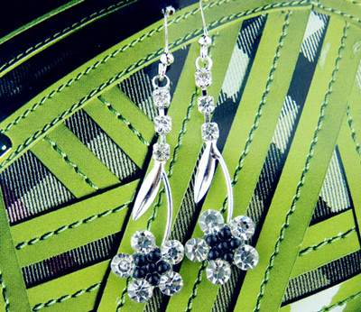 日韩饰品/水钻合金/保色耳饰