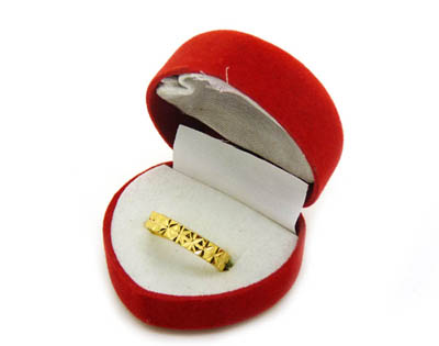 永久保色黄金戒指 情侣对戒 男士女款9金戒指 -潮流戒子黄金盒装7号	