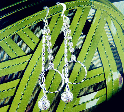 日韩饰品/水钻合金/保色耳饰