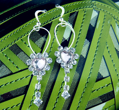 日韩饰品/水钻合金/保色耳饰