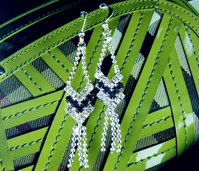 日韩饰品/水钻合金/保色耳饰	